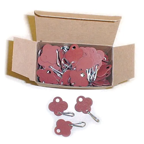 SKILCRAFT Key Tag, 1 1/4" x 1 1/4", Red - 1. 25" x 1. 25" - 100/Box - Red Questions & Answers