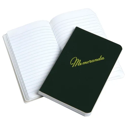 SKILCRAFT Memorandum Book - 5 1/2" x 3 3/8", Side Bound, Dark Green - 144 Sheet(s) - Sewn Bound - 5. 50" x 3. 38" Sheet Size - Recycled Questions & Answers