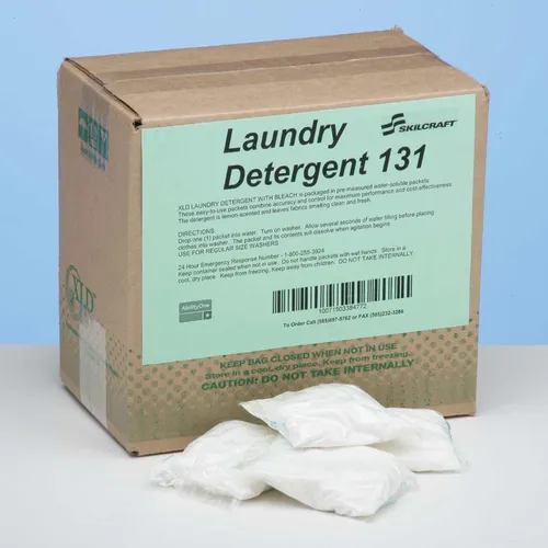 SKILCRAFT Laundry Detergent with Bleach - 131 - Powder2 oz (0. 12 lb) - Lemon Scent - 50 / Box Questions & Answers