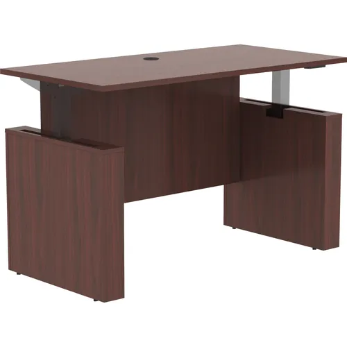 Essentials Series Sit-to-Stand Desk Shell, 0.1" Top, 1" Edge, 60" x 29"49", Finish: Mahogany, Mahogany Laminate Table Top Questions & Answers