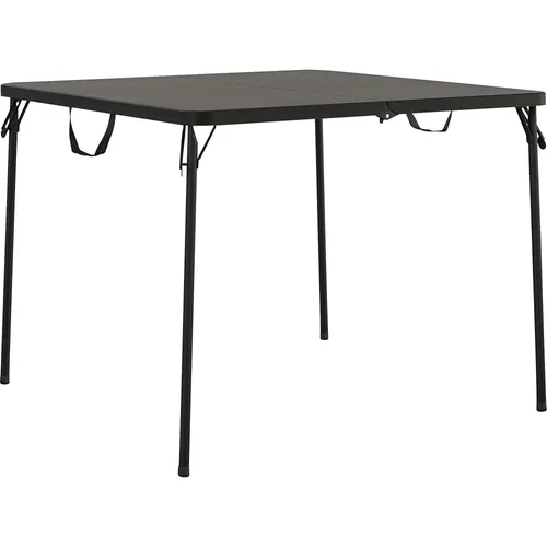 XL Fold-in-Half Card Table, Four Leg Base, 4 Legs, 200 lb Capacity x 38.50" Table Top Width x 38.50" Table Top Depth, 29.50" Height, Black, 1 Each Questions & Answers