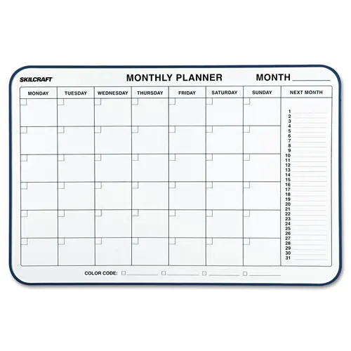 7520014845263, SKILCRAFT Cubicle Calendar Board, One Month, 24 x 36, White Surface, Aluminum Frame Questions & Answers