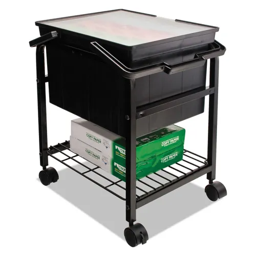 Heavy-Duty File Shuttle, Metal, 1 Shelf, 17.13" x 14.25" x 20", Black Questions & Answers