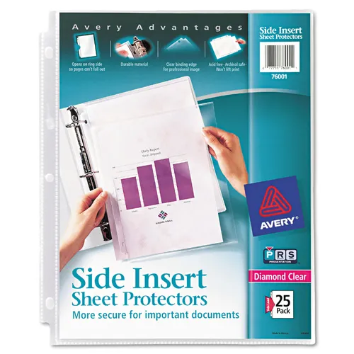 Secure Side-Load Sheet Protectors, Heavy Gauge, Letter, Diamond Clear, 25/Pack Questions & Answers