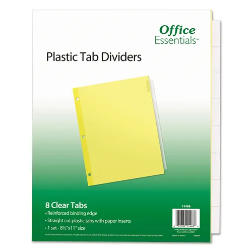 Plastic Insertable Dividers, 8-Tab, 11 x 8.5, Clear Tabs, 1 Set Questions & Answers