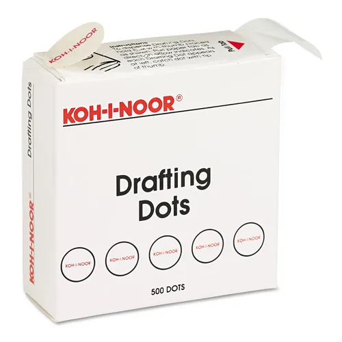 Adhesive Drafting Dots, 0.88" dia, Dries Clear, 500/Box Questions & Answers