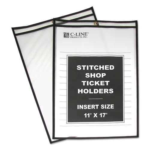 Shop Ticket Holders, Stitched, Both Sides Clear, 75", 11 x 17, 25/Box Questions & Answers