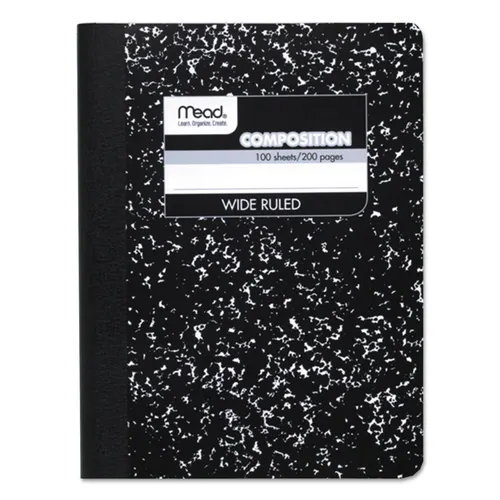 Composition Book, Wide/Legal Rule, Black Cover, (100) 9.75 x 7.5 Sheets Questions & Answers