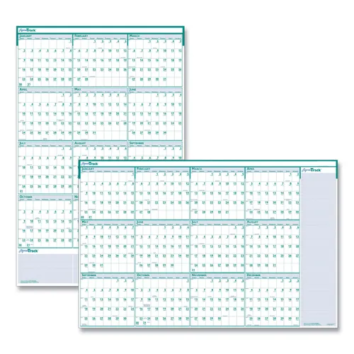 Express Track Recycled Reversible/Erasable Yearly Wall Calendar, 24 x 37, White/Teal Sheets, 12-Month (Jan to Dec): 2025 Questions & Answers