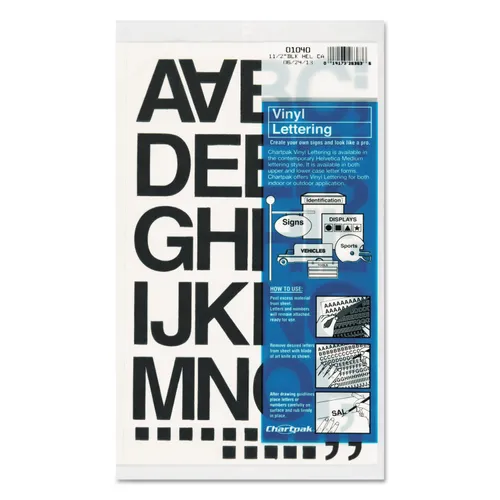 Press-On Vinyl Letters and Numbers, Self Adhesive, Black, 1.5"h, 37 Letters and Numbers Questions & Answers