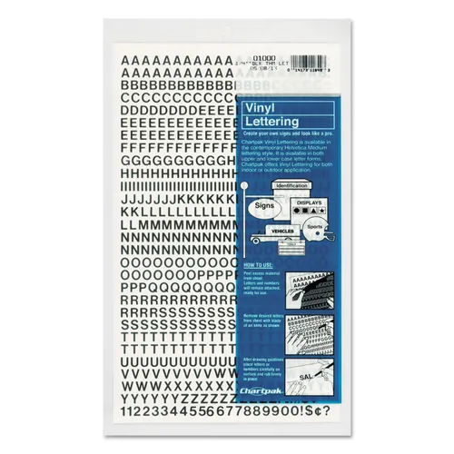 Press-On Vinyl Letters and Numbers, Self Adhesive, Black, 0.25"h, 610/Pack Questions & Answers