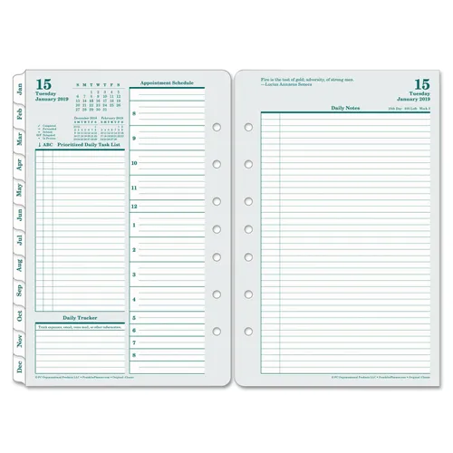 Original Dated Daily Planner Refill, January-December, 5 1/2 x 8 1/2, 2019 Questions & Answers