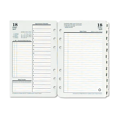 Original Dated Daily Planner Refill, January-December, 4 1/4 x 6 3/4, 2018 Questions & Answers