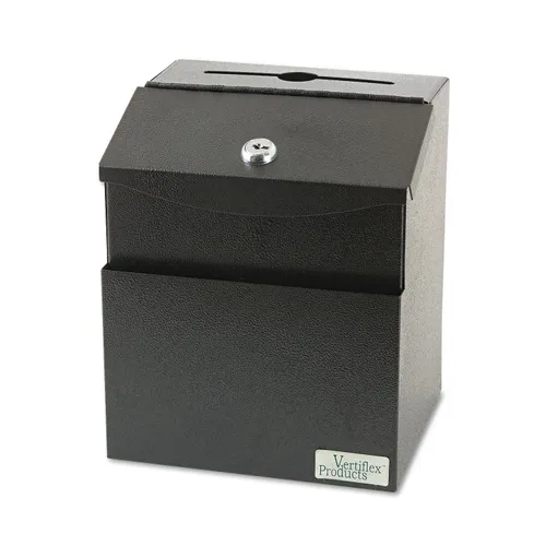 Steel Suggestion Box with Locking Top, 7 x 6 x 8.5, Black Questions & Answers