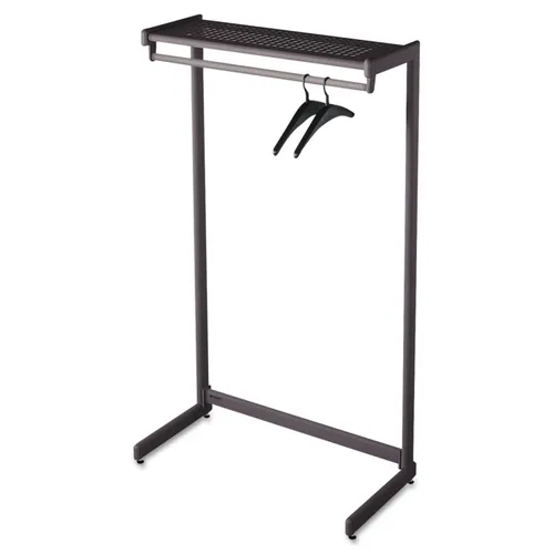 Single-Side Garment Rack w/Shelf, Powder Coated Textured Steel, 36" Wide, Black Questions & Answers