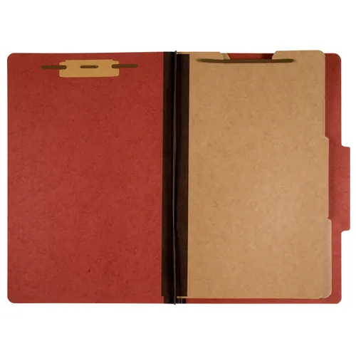 7530009908884, SKILCRAFT Classification Folder, 2" Expansion, 2 Dividers, 6 Fasteners, Letter Size, Earth Red Exterior Questions & Answers