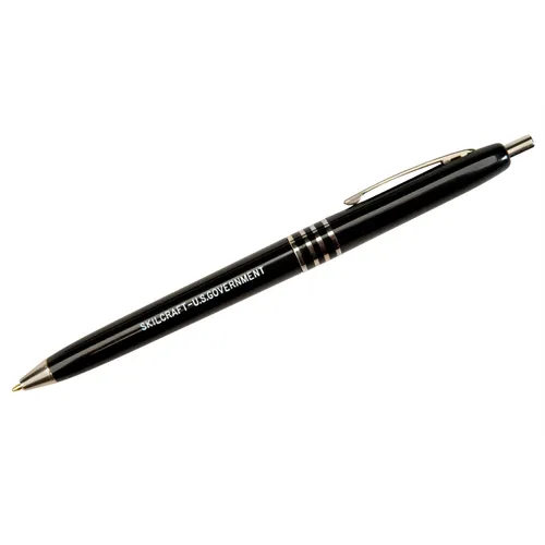 7520009357136, SKILCRAFT U.S. Government Ballpoint Pen, Retractable, Medium 1 mm, Black Ink, Black Barrel, Dozen Questions & Answers