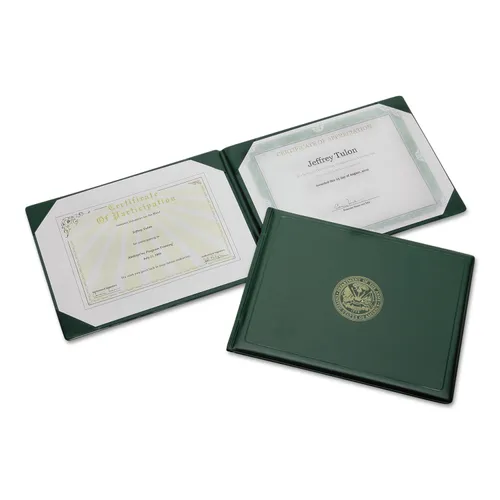 7510007557077, SKILCRAFT Award Certificate Holder, 8.5 x 11, Army Seal, Green/Gold Questions & Answers