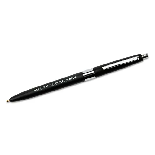 7520013861604, SKILCRAFT Recycled Ballpoint Pen, Retractable, Medium 1 mm, Black Ink, Black Barrel, Dozen Questions & Answers