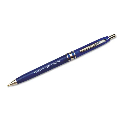 7520013322833, SKILCRAFT U.S. Government Ballpoint Pen, Retractable, Medium 1 mm, Blue Ink, Blue Barrel, Dozen Questions & Answers