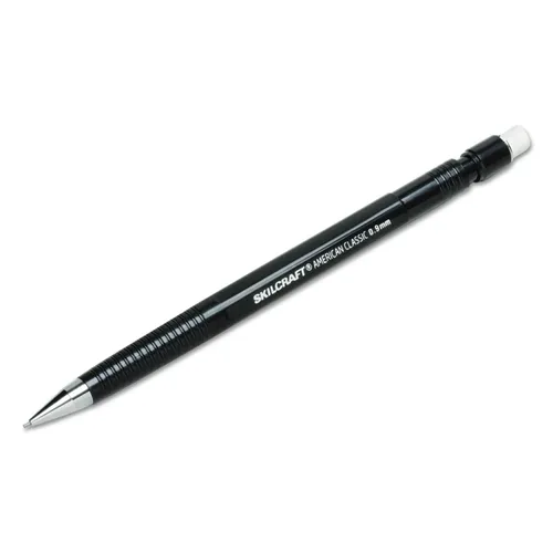 7520001615664, SKILCRAFT American Classic Mechanical Pencil, 0.9 mm, F (#2.5), Black Lead, Black Barrel, Dozen Questions & Answers