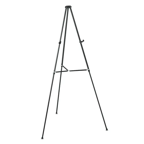 Lightweight Telescoping Tripod Easel, Adjusts 38" to 66" High, Aluminum, Black Questions & Answers