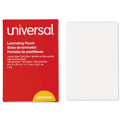 Do the UNV84680 laminating pouches require a laminating machine or are they self adhering?