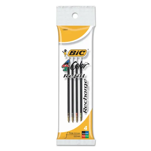 Refill for BIC 4-Color Retractable Ballpoint Pens, Fine Conical Tip, Assorted Ink Colors, 4/Pack Questions & Answers