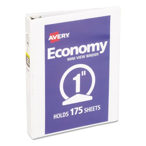 Economy View Binder with Round Rings , 3 Rings, 1" Capacity, 8.5 x 5.5, White, (5806) Questions & Answers