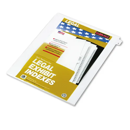 80000 SERIES ALPHA SIDE TAB LEGAL INDEX DIVIDER, AVERY STYLE, 10-TAB, A, 11 X 8.5, WHITE, 25/PACK Questions & Answers