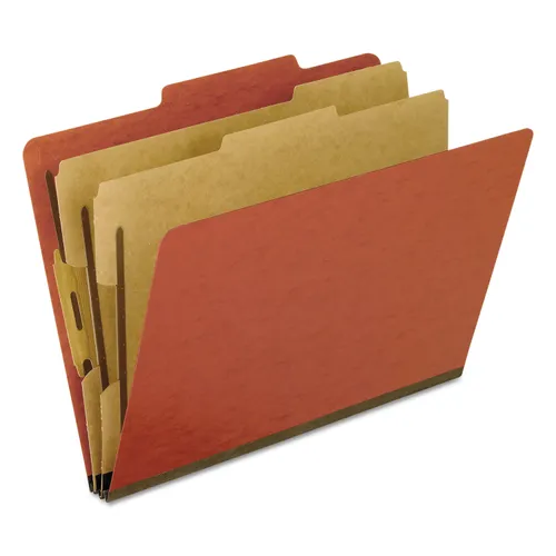 Six-Section Pressboard Classification Folders, 2" Expansion, 2 Dividers, 6 Bonded Fasteners, Letter Size, Red Exterior, 10/BX Questions & Answers