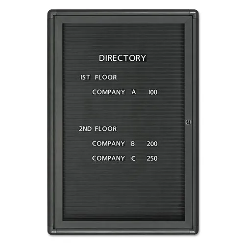 Enclosed Magnetic Directory, One Door, 24 x 36, Graphite Aluminum Frame Questions & Answers