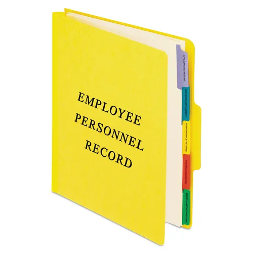 Vertical-Style Personnel Folders, 2" Expansion, 5 Dividers, 2 Fasteners, Letter Size, Yellow Exterior Questions & Answers