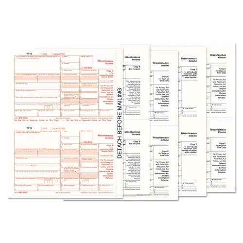 1099-MISC Tax Forms, 5-Part, 5 1/2 x 8, Inkjet/Laser, 50 1099s & 1 1096 Questions & Answers