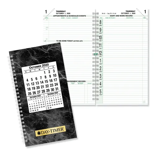 Original Two-Page-Per-Day Wirebound Refill, 6 1/2 x 3 1/2, White/Green, 2019 Questions & Answers