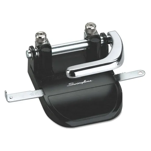 40-Sheet Heavy-Duty Steel Two-Hole Punch, 1/4" Holes, Steel, Black/Chrome Questions & Answers