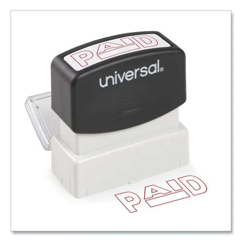 Message Stamp, PAID, Pre-Inked One-Color, Red Questions & Answers