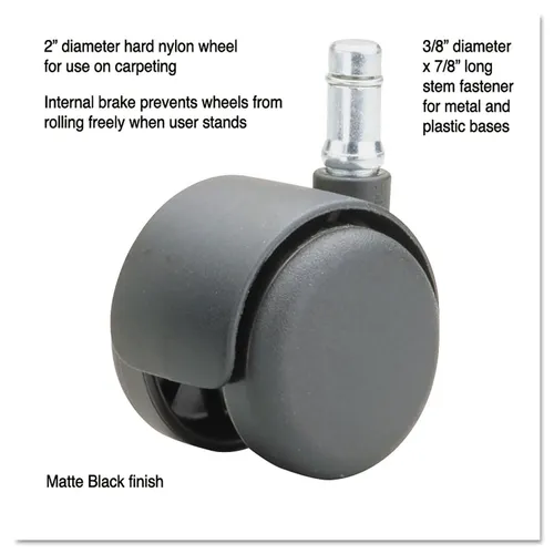 Safety Casters, Standard Neck, Nylon, K Stem, 110 lbs/Caster, 5/Set Questions & Answers