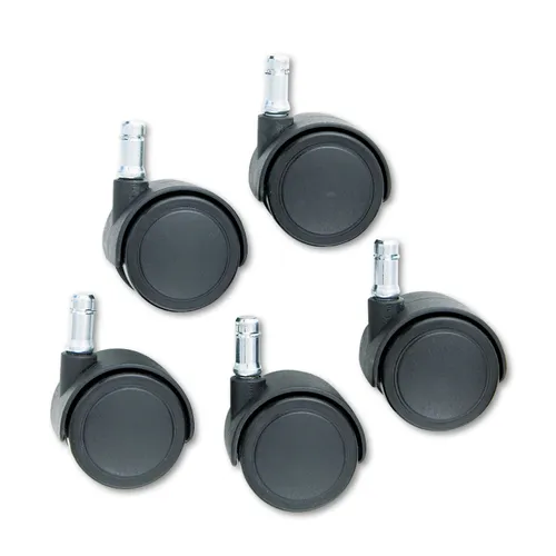 Safety Casters, Standard Neck, Grip Ring Type B Stem, 2" Soft Polyurethane Wheel, Matte Black, 5/Set Questions & Answers