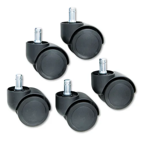 Safety Casters, Oversized Neck, Grip Ring Type B Stem, 2" Soft Polyurethane Wheel, Matte Black, 5/Set Questions & Answers