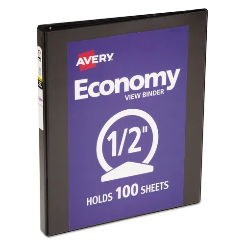 Economy View Binder with Round Rings , 3 Rings, 0.5" Capacity, 11 x 8.5, Black, (5705) Questions & Answers