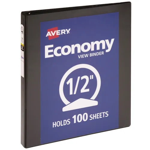 Economy View Binder with Round Rings , 3 Rings, 0.5" Capacity, 11 x 8.5, Black, (5705) Questions & Answers