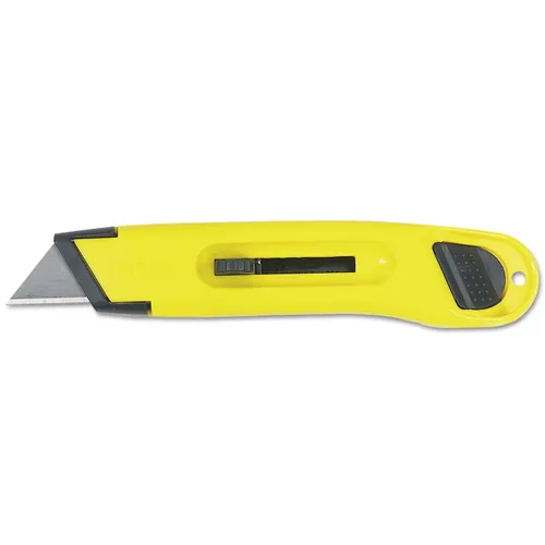 Plastic Light-Duty Utility Knife with Retractable Blade, 6" Plastic Handle, Yellow Questions & Answers