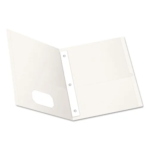 Twin-Pocket Folders with 3 Fasteners, 0.5" Capacity, 11 x 8.5, White, 25/Box Questions & Answers