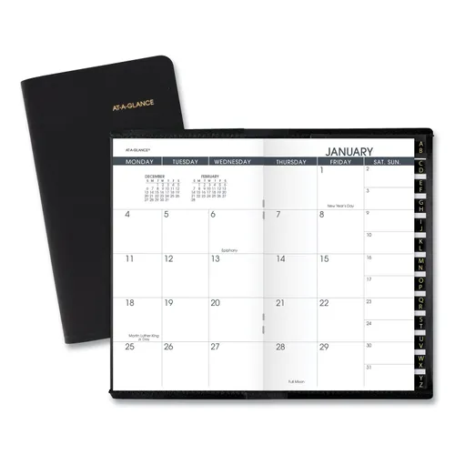 I need a pocket-sized monthly planner with an address section.  I'm having trouble finding the right one.  What do