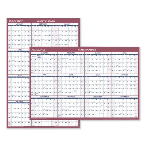 Vertical/Horizontal Wall Calendar, 24 x 36, White/Blue/Red Sheets, 12-Month (Jan to Dec): 2025 Questions & Answers