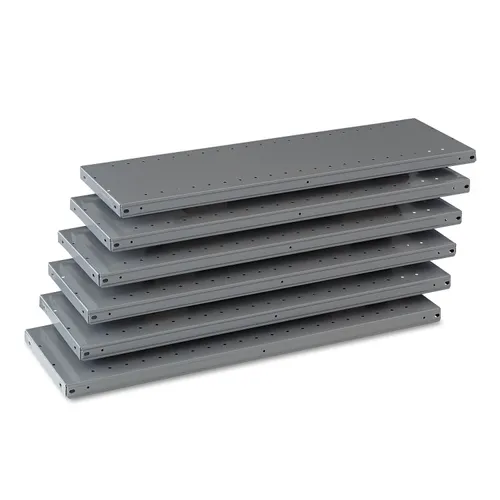 Industrial Steel Shelving for 87" High Posts, 36w x 12d, Medium Gray, 6/Carton Questions & Answers