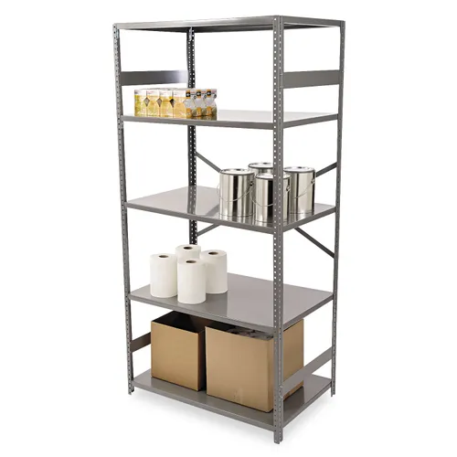 Commercial Steel Shelving, Five-Shelf, 36w x 24d x 75h, Medium Gray Questions & Answers