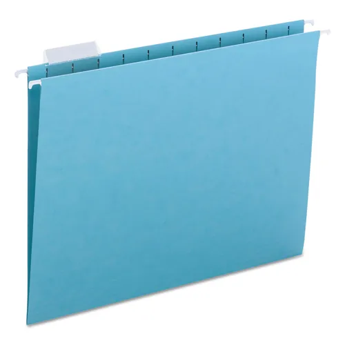 Colored Hanging File Folders, Letter Size, 1/5-Cut Tab, Aqua, 25/Box Questions & Answers