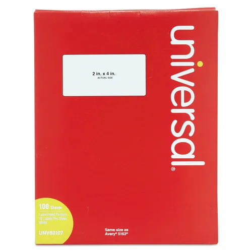 White Labels, Inkjet/Laser Printers, 2 x 4, White, 10/Sheet, 100 Sheets/Box Questions & Answers